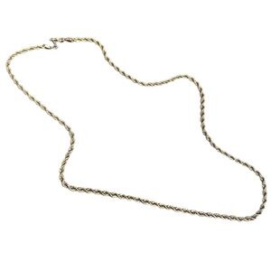 Silver-Tone Rope Chain Necklace ~24”‎ Classic Twisted Link Unisex